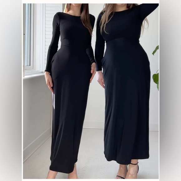 NWT AYM Studio Walter Reversible Maxi Dress Black Medium M - Picture 2 of 5